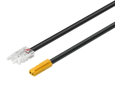 833.95.700 Häfele Loox5 8mm-es 12V-os Led Szalaghoz Monochrom Csipeszes tápkábel 2000mm