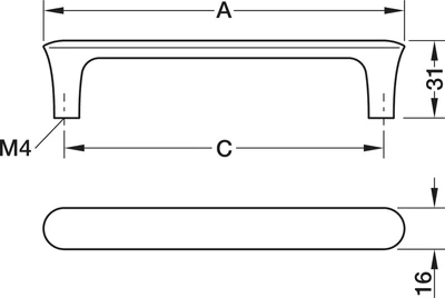 106.71.120 Hafele Déco H2520 Fogantyú Króm