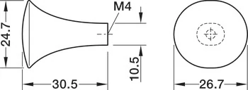 106.71.581 Häfele Déco H2525 Fogantyú Gomb Fából Fekete Tölgy