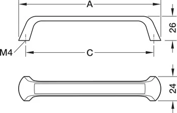 106.71.281 Häfele Déco  H2555 Fogantyú Szálcsiszolt Nikkel