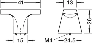 106.71.323 Häfele Déco H2560 Fogantyú Gomb Oliva Szürke