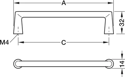 106.71.341 Häfele Déco H2565 Fogantyú Szálcsiszolt Nikkel