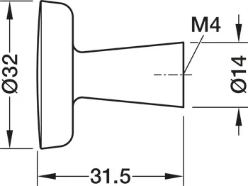 106.71.540 Häfele Déco H2570 Fogantyú Gomb Fából Natúr Tölgy Lakk