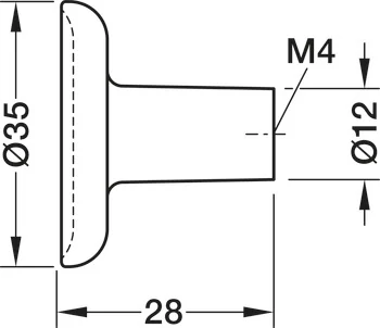 106.71.420 Häfele Déco H2580 Fogantyú Gomb Matt Fekete