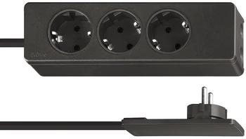 820.52.370 Hafele 3x230V elosztó szuper Lapos dugvillával fekete  