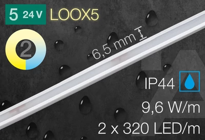 833.75.387 Hafele LOOX 5 LED 3085 szalag 24V-os 9,6W 2700-5000K 3fm 