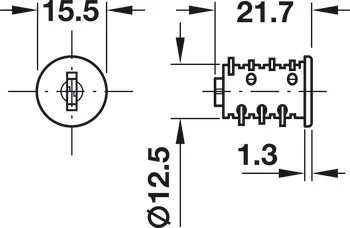 210.41.707 Häfele Symo Cserélhető Cilinderbetét 2db Különböző Nyitású Kulccsal HS3 SH901-950