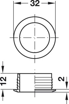 229.03.420 Häfele Műanyag Rozetta Push-Lock Zárakhoz 19mm Ajtóvastagsághoz Matt Krómozott