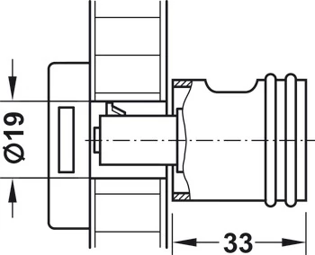 229.83.600 Häfele Symo 3000 Fogantyús zárház matt nikkel R.33x30mm
