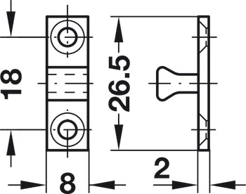 244.20.014 Häfele Állítható Erősséggű Golyós Csappantyú 43mm Réz
