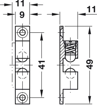 244.20.015 Häfele Állítható Erősséggű Golyós Csappantyú 50mm Réz