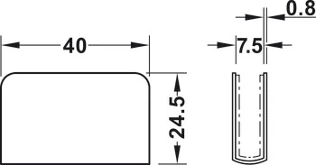 245.66.211 Häfele Ellendarab 40x24,5mm Mágneses Nyomózárhoz Üvegajtókhoz Krómozott