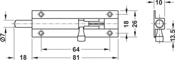 252.70.730 Häfele Bajonet Tolózár króm 80mm