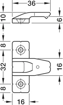 262.50.368 Häfele Pacofix PF-L panelrögzítő