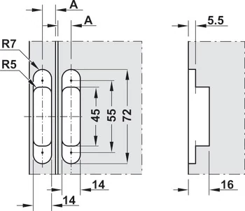 341.24.315 Häfele Mini Tectus Állítható Rejtett Pánt 14x72mm Fekete