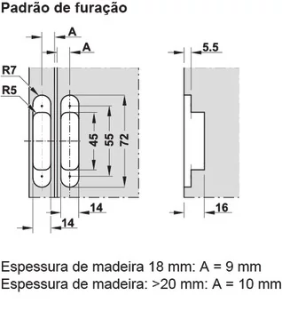 341.24.315 Häfele Mini Tectus Állítható Rejtett Pánt 14x72mm Fekete