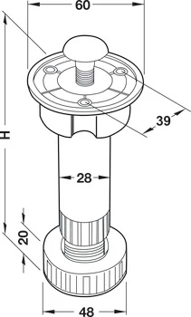 637.45.371 Bútorláb 15 cm Hafele