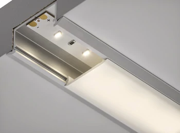 833.72.845 Häfele Loox Bemarós Aluminium Profil LED-Szalagokhoz Tejüveg Burkolattal 2,5fm 18/6,5mm