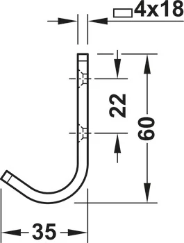 842.02.906 Häfele Gardróbfogas Ezüstszínű Eloxált Alu 18x93x158mm