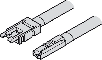 833.72.716 Häfele Loox5-Loox3 8mm-es 12V-os LED Szalaghoz Monochrom Csipeszes tápkábel 2000mm
