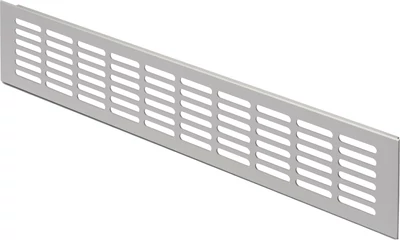 575.20.924 Häfele Szellőzőrács 500x80mm Alumínium Rovátkolt Bordákkal Ezüstszínű