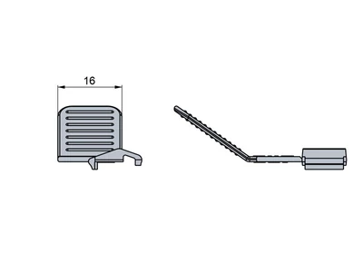 NYITÁSSZÖGHATÁROLÓ TITUS T-TYPE 110-80°-OS PÁNTOKHOZ SZÜRKE