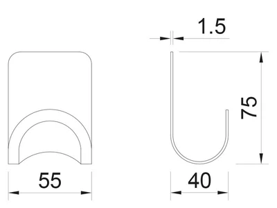 FÜRDŐSZOBAI KIEGÉSZÍTŐ ÖNTAPADÓS SZIMPLA AKASZTÓ 55x75x40 MM SZÁLCSISZOLT