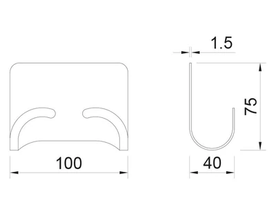 FÜRDŐSZOBAI KIEGÉSZÍTŐ ÖNTAPADÓS DUPLA AKASZTÓ 100x75x40 MM SZÁLCSISZOLT