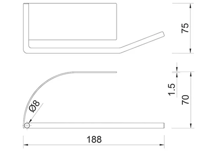 FÜRDŐSZOBAI KIEGÉSZÍTŐ ÖNTAPADÓS TOALETTPAPÍR TARTÓ 188x75x70 MM SZÁLCSISZOLT