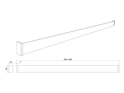 KÜLSŐ FÉMRÁCS "PRATIKA" FALIPROFIL 3 DB AKASZTÓVAL 900x40x22MM FEKETE