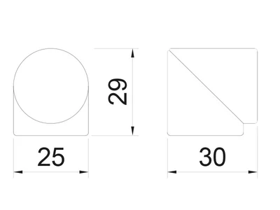 AJTÓÜTKÖZŐ ART FP10 GUMÍROZOTT, ÖNTAPADÓS 25x29x30 mm KRÓM