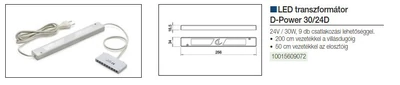 VILÁGÍTÁSTECHNIKAI KIEGÉSZÍTŐ TRAFÓ D-POWER 30/24D 24V 30W FEHÉR