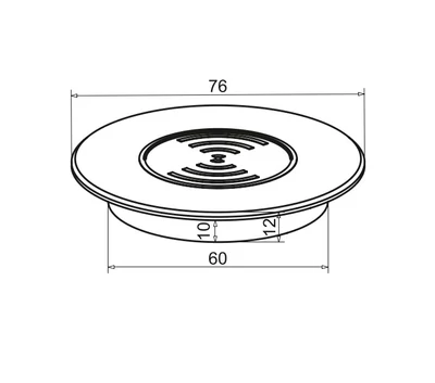 VILÁGÍTÁSTECHNIKAI KIEGÉSZÍTŐ SM-702 BEÉPÍTHETŐ VEZETÉK NÉLKÜLI TÖLTŐ 10W 12V DC D=76MM FEKETE