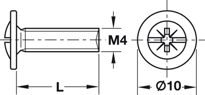 022.45.350 Metrikus csavar M4x35