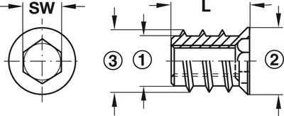 030.10.584 Fa-fém menetes anya M8/12