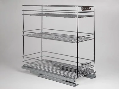 Forest BELSŐ FÉMRÁCS 24272.300 FENÉKLAPRA SZERELHETŐ 3 RÉSZES KIHÚZHATÓ POLC 245x510x475mm KRÓM - 10006250610