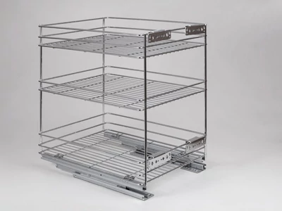 Forest BELSŐ FÉMRÁCS 24273.400 FENÉKLAPRA SZERELHETŐ 3 RÉSZES KIHÚZHATÓ POLC 345x510x475mm KRÓM - 10006250620