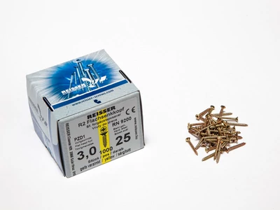 Forest FACSAVAR REISSER 3x25mm ACÉL, SÁRGÍTOTT, TÖVIGMENETES 1000db/doboz - 10007110125