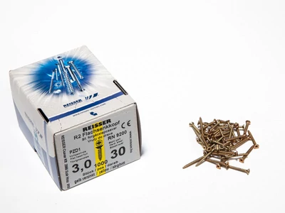 Forest FACSAVAR REISSER 3x30mm ACÉL, SÁRGÍTOTT, TÖVIGMENETES 1000db/doboz - 10007110130