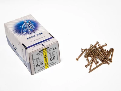Forest FACSAVAR REISSER 4,5x60mm ACÉL, SÁRGÍTOTT, TÖVIGMENETES 200db/doboz - 10007110445