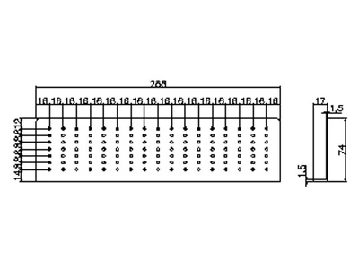 Forest JELÖLŐSABLON H163-288 A18 288x74x17mm KÉK - 10007400000