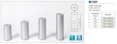 Forest MŰANYAG DESIGN LÁB ART709/R H=150mm ALUMÍNIUM - 10014106430