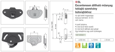 Forest TOLÓAJTÓ BÚTORLAPHOZ SL02+SL03 EXCENTERES GÖRGŐ 20kg