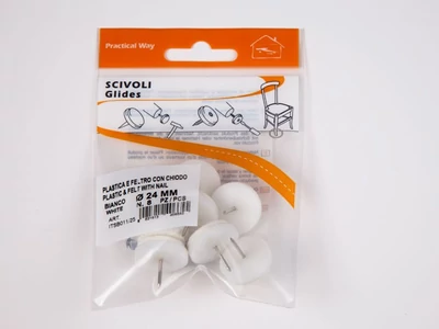 Forest PADLÓVÉDŐ CSÚSZTATÓSZEG 24mm SZEGGEL 8db/Blister FEHÉR - 10015506100