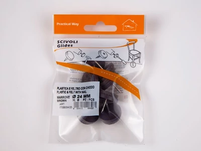 Forest PADLÓVÉDŐ CSÚSZTATÓSZEG 24mm SZEGGEL 8db/Blister BARNA - 10015506101