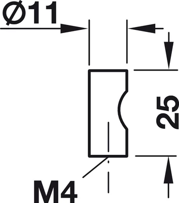 136.06.614 Fogantyú gomb 11x25mm matt nikkel