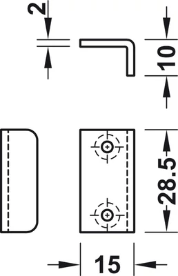 251.74.790 Bútorzár "L" lemez