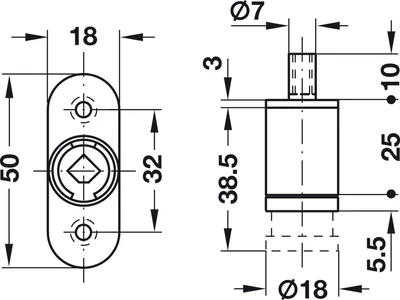 234.65.600 Bútorzár tolóajtózár ház Symo 3000