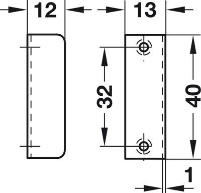 239.41.013 Zárlemez 40x12mm