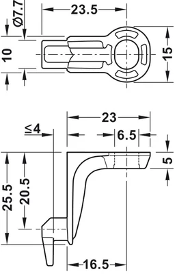 260.02.761 Hátfal rögzítő 23mm-es nikkel 2017